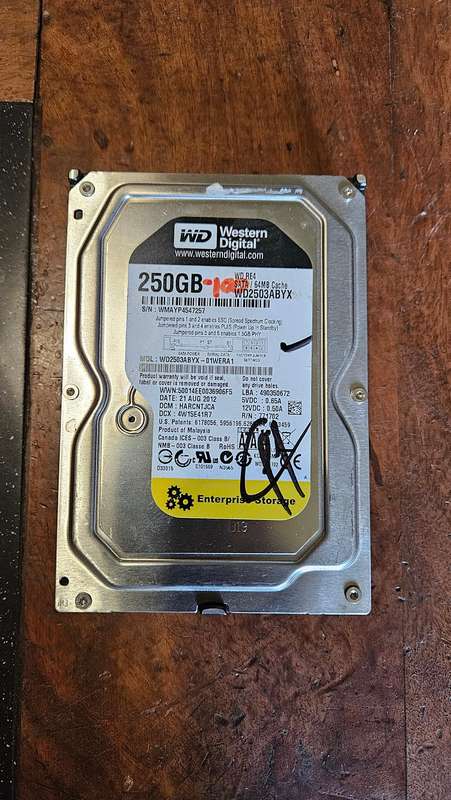 Western Digital 250GB Hard Drive