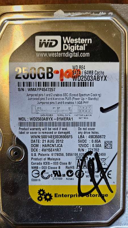 Western Digital 250GB Hard Drive