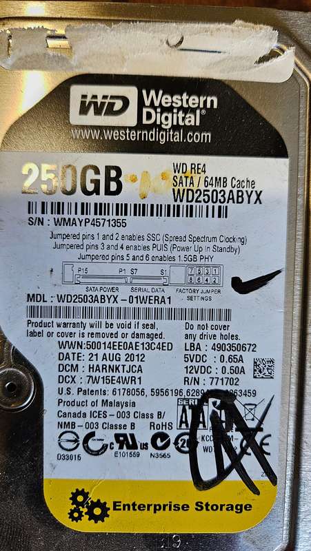 Western Digital 250GB Hard Drive