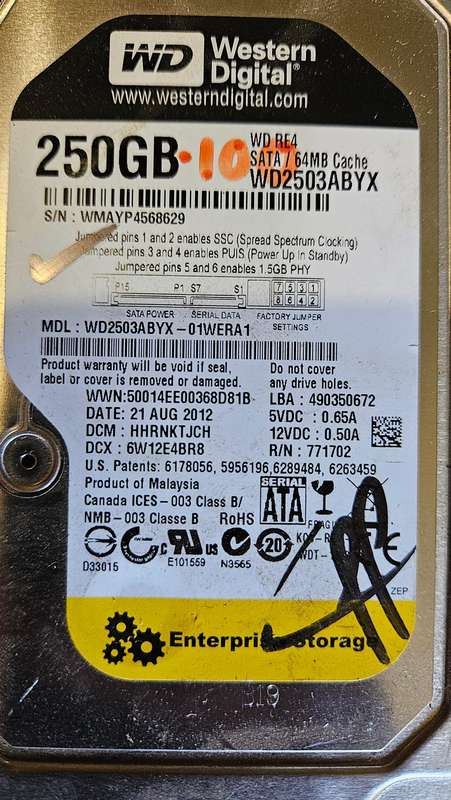 Western Digital 250GB Hard Drive