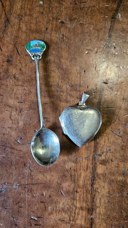 Silver Hall Marked Spoon Plus 925 Heart Pendant