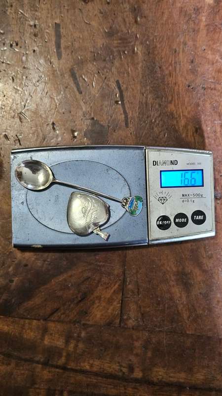 Silver Hall Marked Spoon Plus 925 Heart Pendant