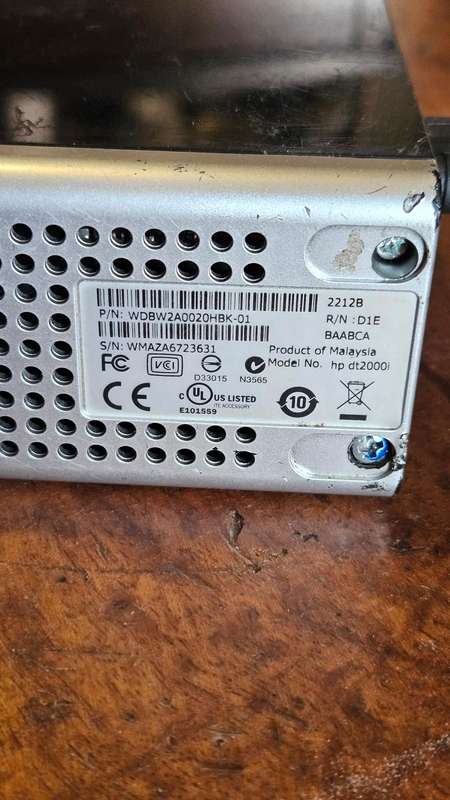 HP External Hard Drive Model hp dt 2000i