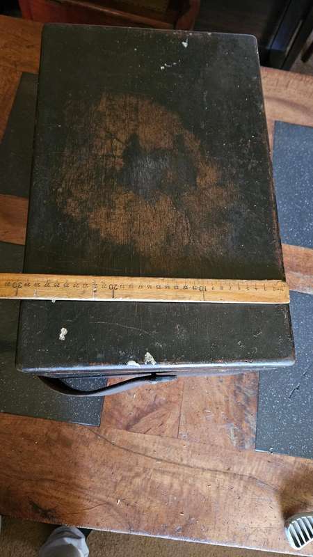 Vintage Wooden Toolbox with Leather Strap