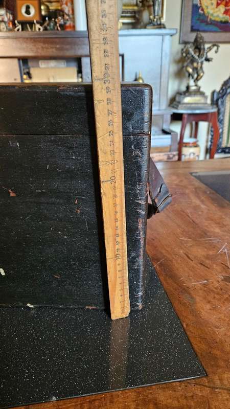 Vintage Wooden Toolbox with Leather Strap