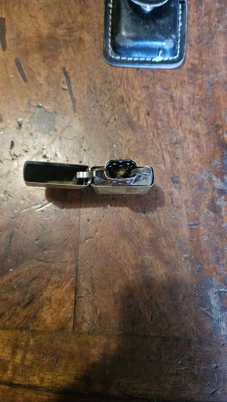 Brass Zippo in Leather Pouch Plus more