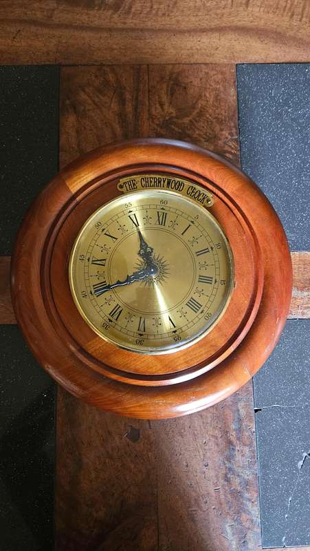 Large Wall Mount Cherrywood Clock