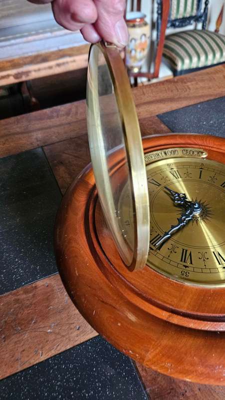Large Wall Mount Cherrywood Clock