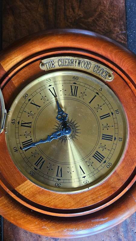 Large Wall Mount Cherrywood Clock