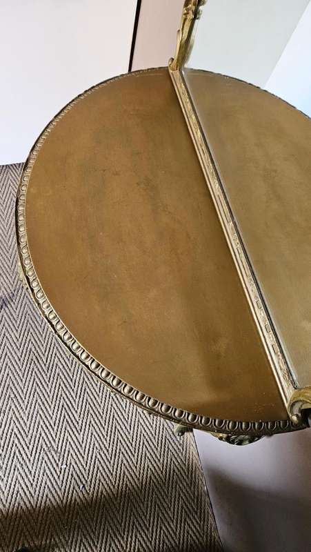 Antique Console Table & Beveled Mirror