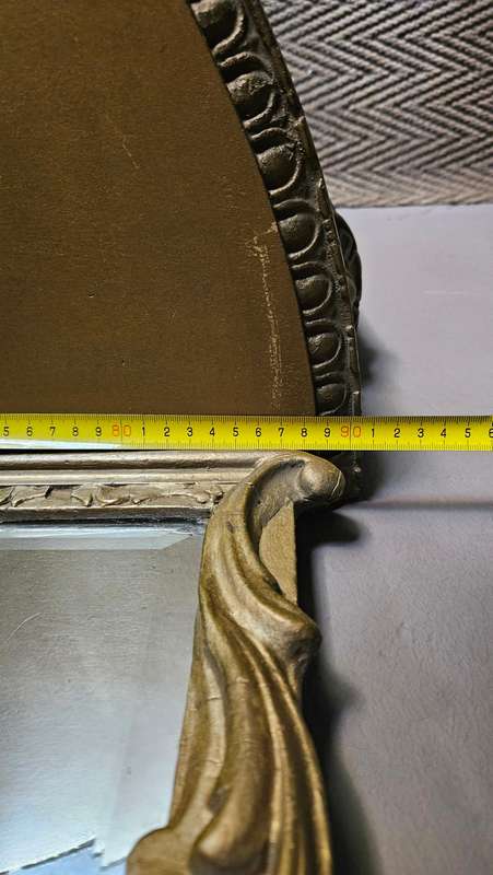 Antique Console Table & Beveled Mirror