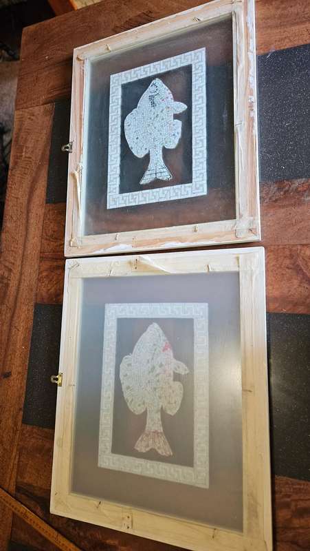 Framed Mosaic Fish Art