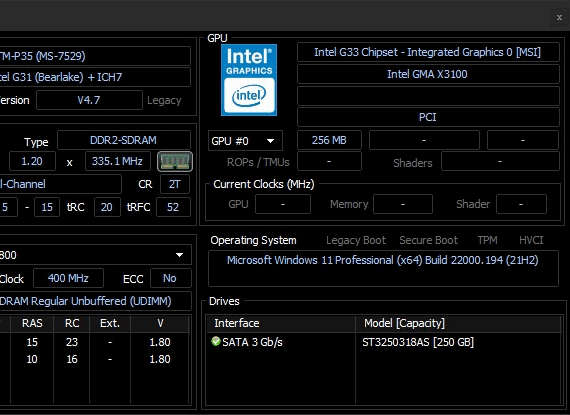 MSI low profile HTPC | Intel 2.5GHz | 250GB HDD | 4GB RAM | Windows 11 Pro activated