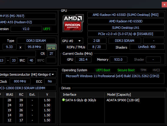 AMD A8 3850 | MSI A55 | Radeon HD 6550 | 16GB RAM | Windows 11 Pro (activated)