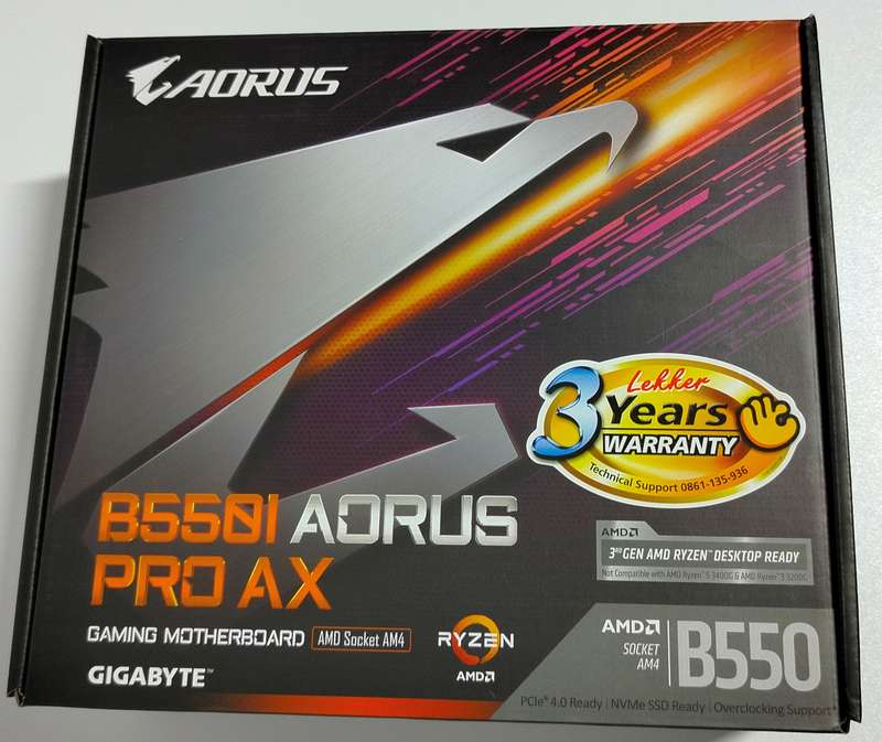 Gigabyte B550I AORUS PRO AX | AM4 ITX Motherboard | In box