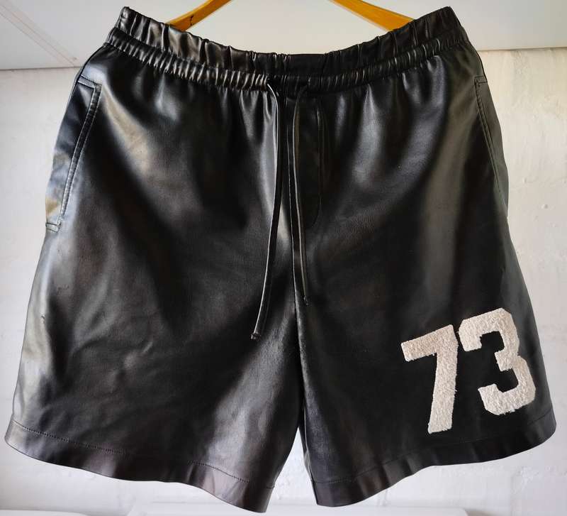 Black Pleather Shorts by Markham in size M | Generously sized | Some cracks and peel in crotch area