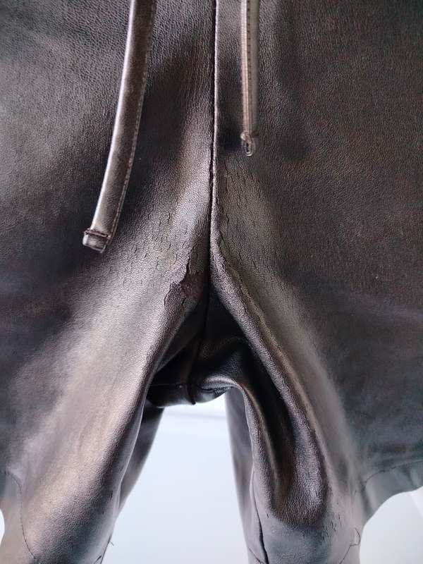 Black Pleather Shorts by Markham in size M | Generously sized | Some cracks and peel in crotch area