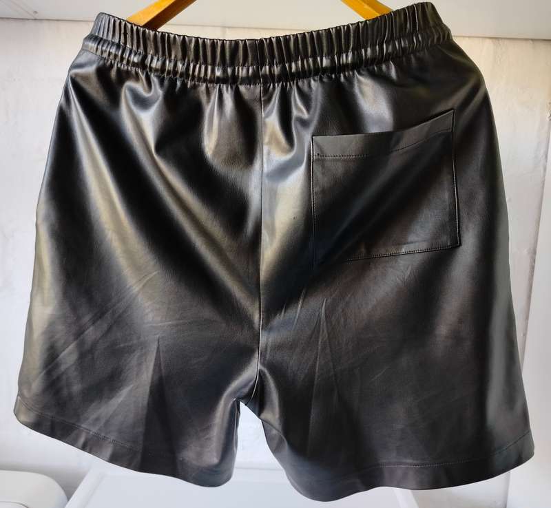 Black Pleather Shorts by Markham in size M | Generously sized | Some cracks and peel in crotch area