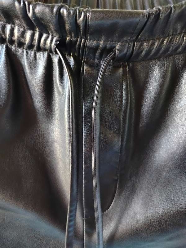 Black Pleather Shorts by Markham in size M | Generously sized | Some cracks and peel in crotch area