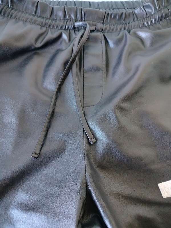 Black Pleather Shorts by Markham in size M | Generously sized | Some cracks and peel in crotch area