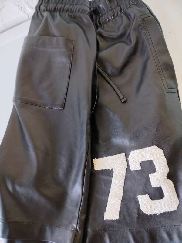 Black Pleather Shorts by Markham in size M | Generously sized | Some cracks and peel in crotch area