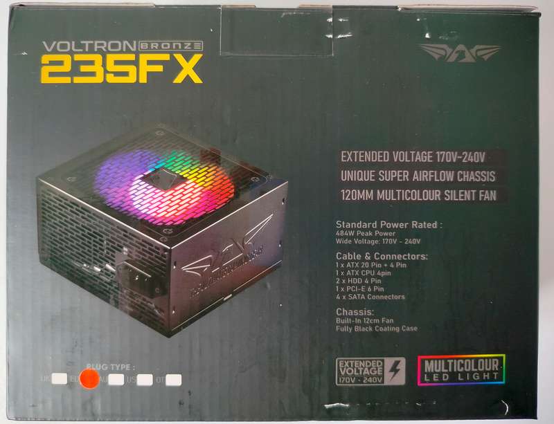 Armaggeddon Voltron Bronze 235FX Power Supply with RGB light