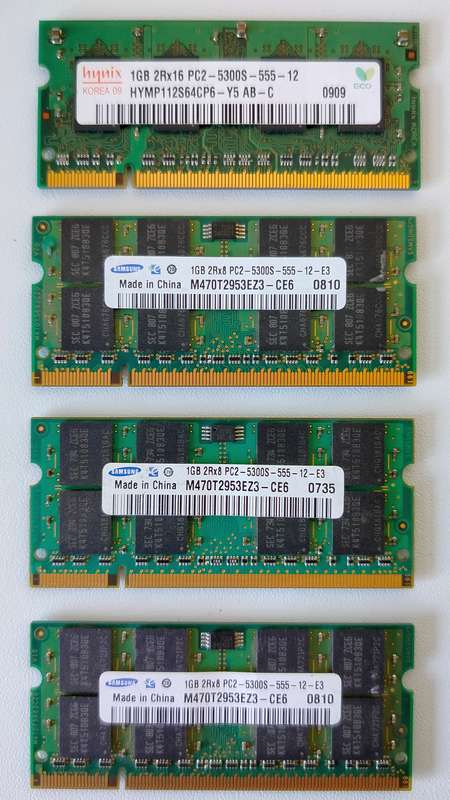 4x 1GB DDR2 Laptop RAM | SO-DIMM