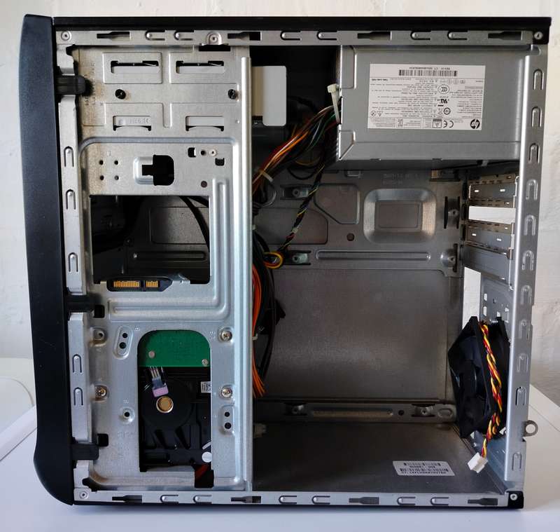 HP Micro ATX case with Power supply | Sleek piano black front with USB and audio
