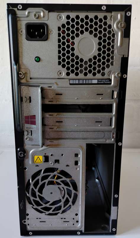 HP Micro ATX case with Power supply | Sleek piano black front with USB and audio