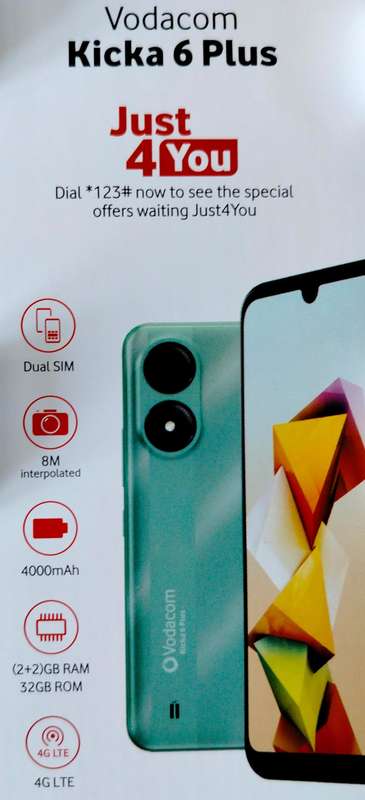 Vodacom Kicka 6 Plus | 2GB+2GB RAM | 32GB Storage | In box like new