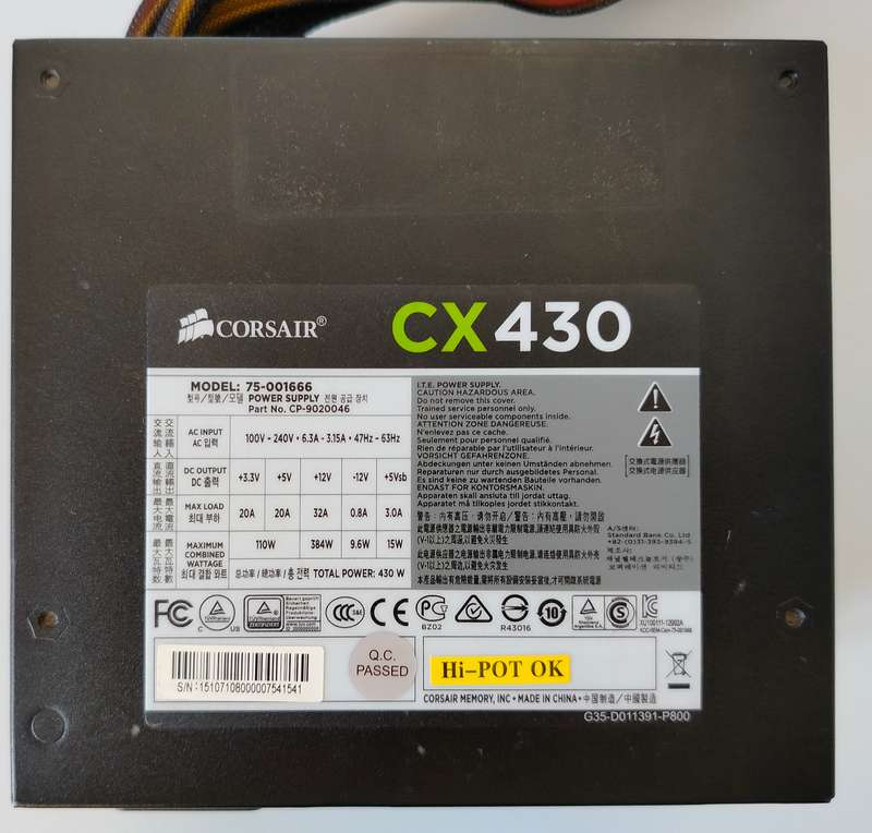 Corsair CX430 Power Supply | 430w