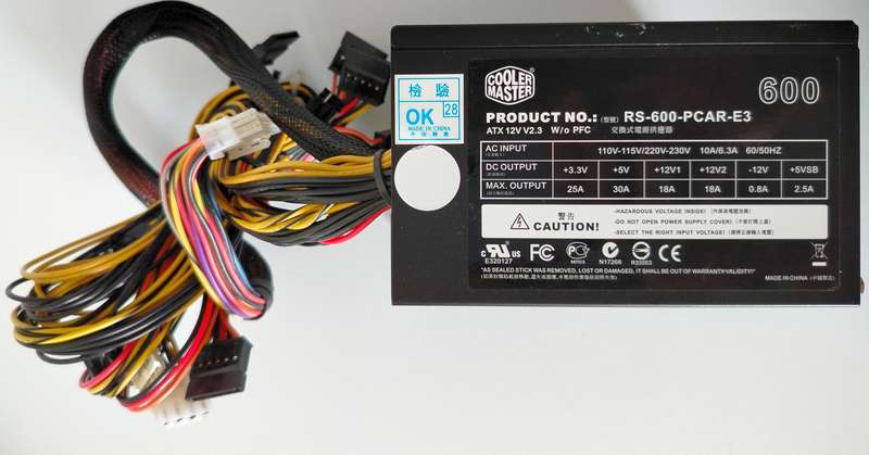 CoolerMaster 600w Power Supply