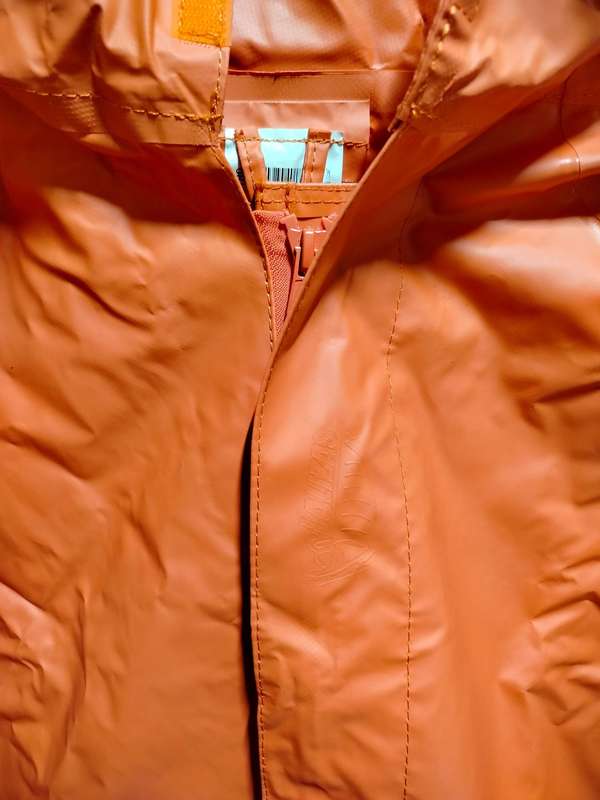 Rain jacket (2XL, Orange) 100% waterproof for fishing, motorcycle riding, garden work, farm work