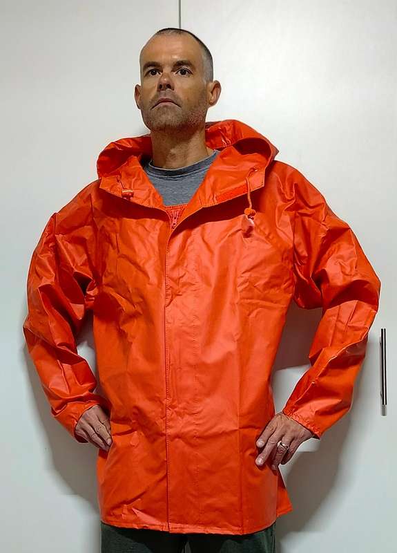 Rain jacket (2XL, Orange) 100% waterproof for fishing, motorcycle riding, garden work, farm work