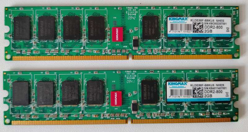 4GB (2x2GB) DDR2-800 Kingmax RAM