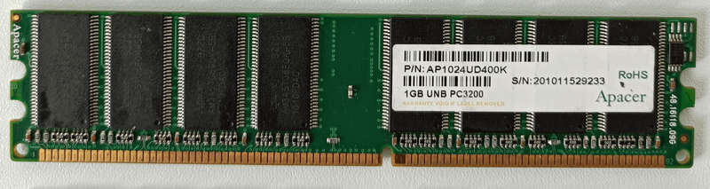 1GB DDR1 DDR400 PC3200 CL3 RAM (Kingston, Samsung, Apacer) - Ultra rare