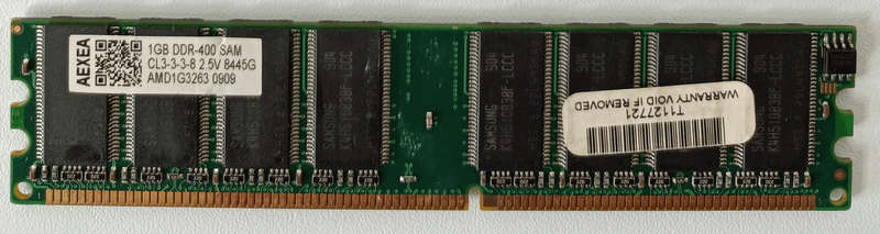 1GB DDR1 DDR400 PC3200 CL3 RAM (Kingston, Samsung, Apacer) - Ultra rare