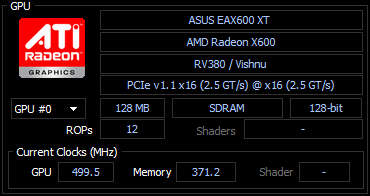 Asus ATI AMD Radeon X600 XT | PCI-E | 128MB | DVI & S-Video | Has artifacts on display