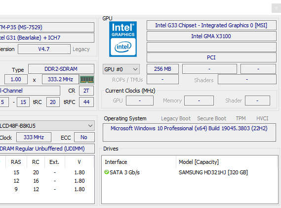 Intel Quad Core 2.33GHz | 2GB RAM | 320GB HDD | Windows 10 Pro