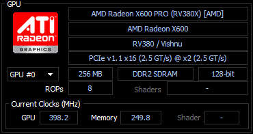 ATI AMD Radeon X600 PRO RV380X | PCI-E | 256MB | DMS-59 | Low profile