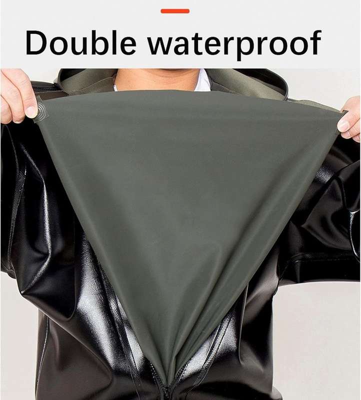 Full Body Waterproof Fishing Waders Boots One-Piece Suit - 2 XL