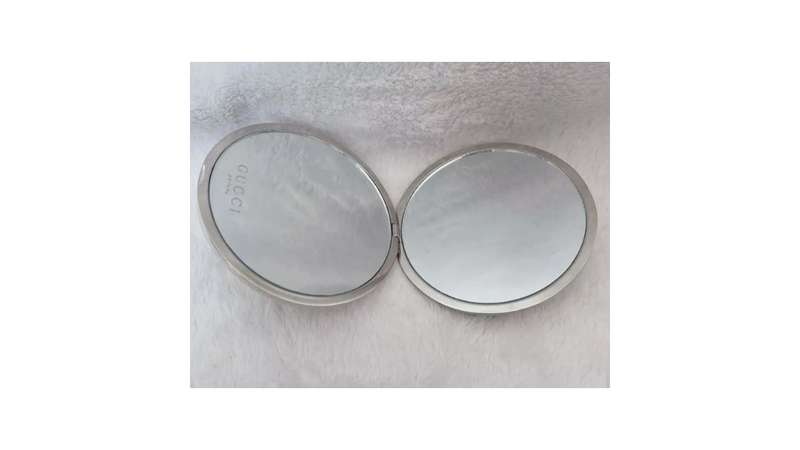BRAND NEW  | Original, Authentic Flora by Gucci Garden Compact Two Sided Gucci Imprint Mirror Silver