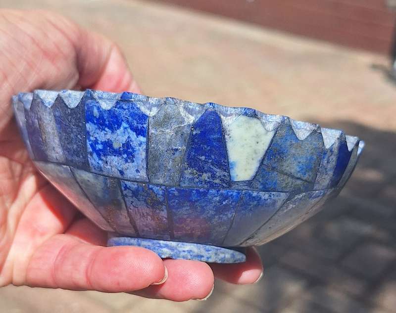 Solid oval Lapis Lazuli Bowl