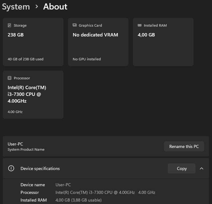 7th gen Core i3 Computer