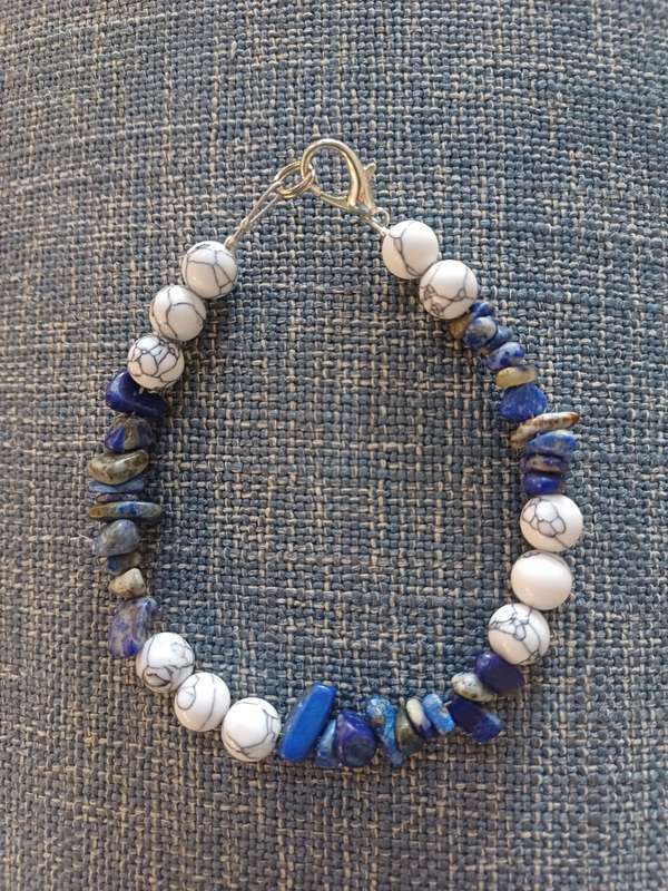 Handmade Lapis Lazuli & Bead Bracelet  Timeless Elegance, Natural Power