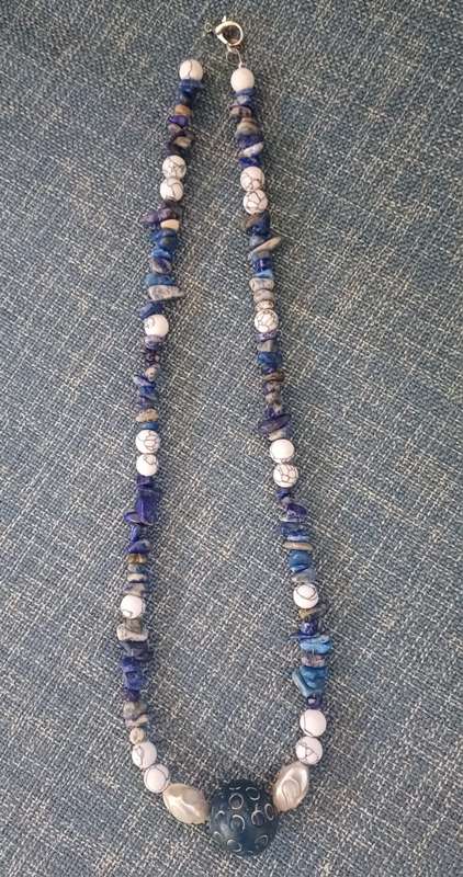 Handmade Lapis Lazuli & Bead Necklace  A Touch of Timeless Elegance