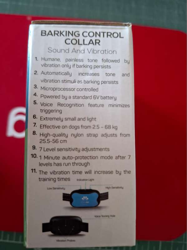 FocusPet No Shock Collar Auto Dog Training Sound Vibration Dog Bark Control Collar