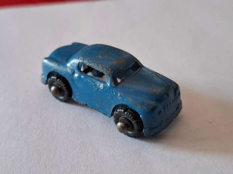 Vintage Barclay #4 Blue Sedan Diecast Miniature Car Metal Toy 1.5"