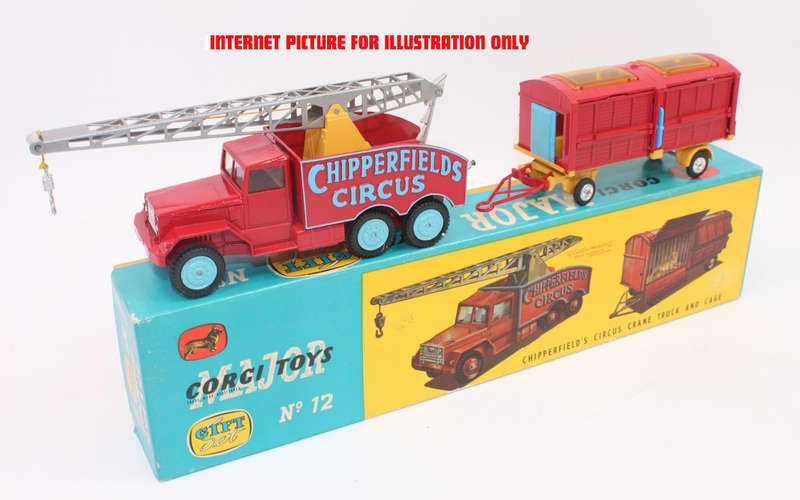 Corgi Toys Giftset 12 Chipperfields Circus Crane Truck and Cage Loose
