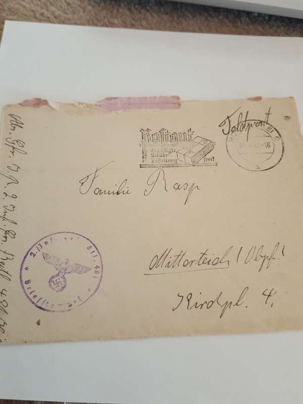 WW2 World War 2 German Soldiers letters to home 1942